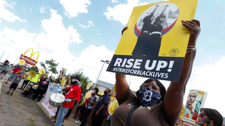 Essential workers in 160 cities walk off their jobs in 'Strike for Black Lives'