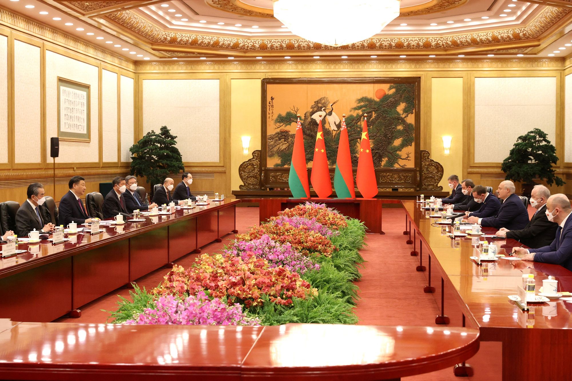 Belarusian President Alexander Lukashenko attends a meeting in Beijing, China