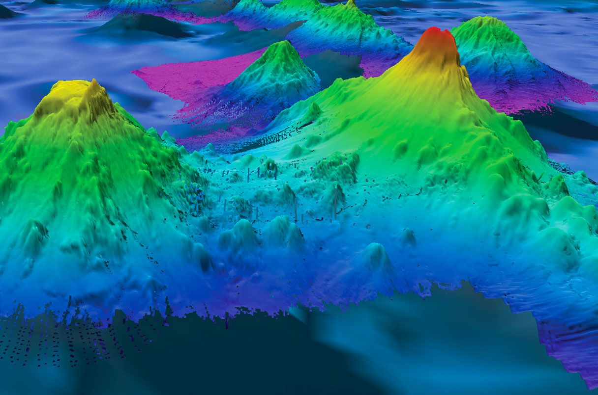 seamounts or undersea volcanoes