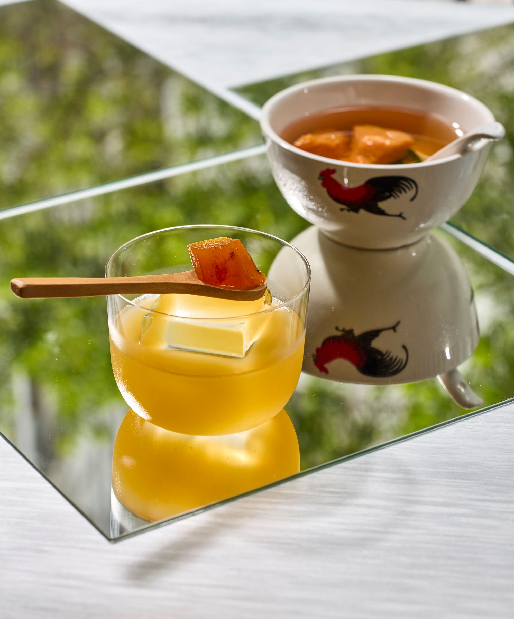 A mixture of cocktail and dessert in a bowl- shaped glass in Hong Kong 