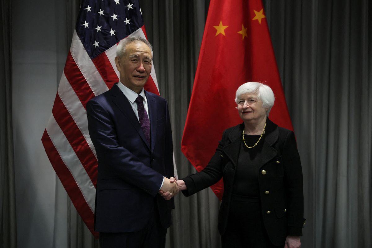 US Treasury Secretary Janet Yellen meets with Chinese Vice Premier Liu He for the first time