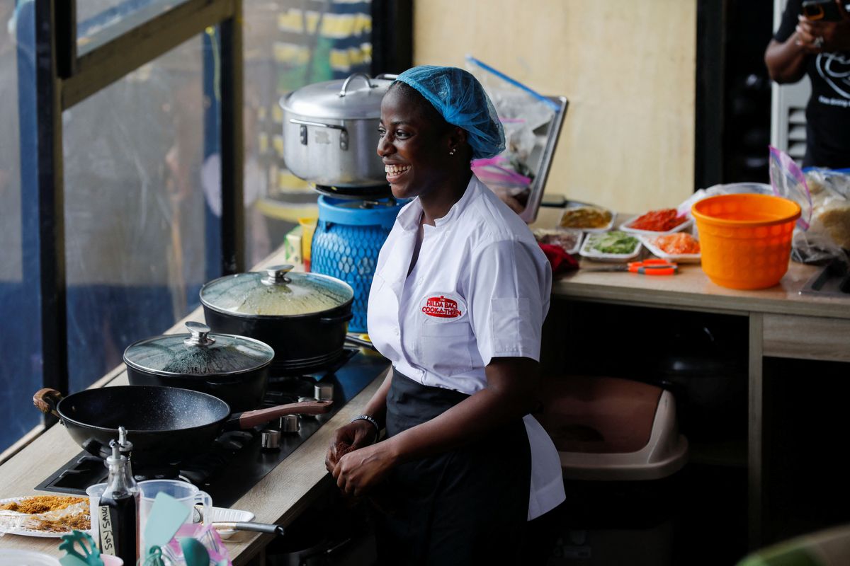 A Nigerian chef sets a new global cooking record after cooking for 100 hours