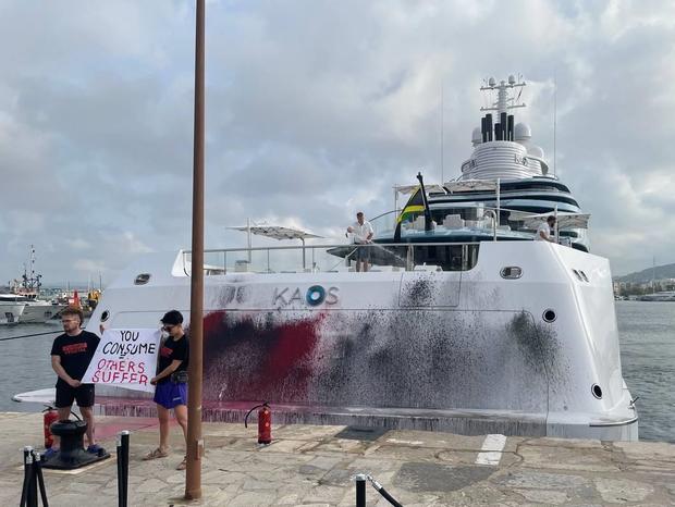 Climate activists vandalize a US$300 million yacht owned by a Walmart heiress