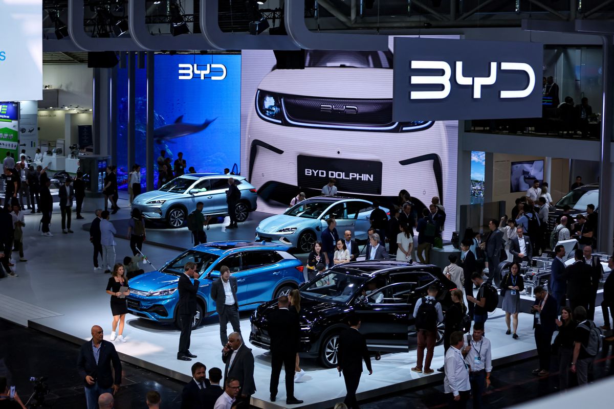 Chinese EV brands show off at a major international auto show in Germany