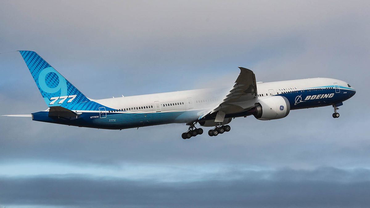 Boeing’s huge 777-9 airplane takes its first flight towards FAA certification