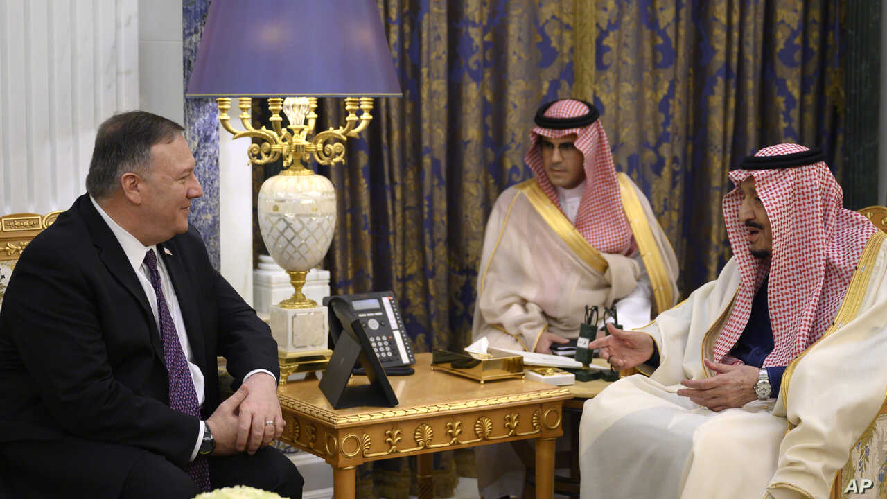 Pompeo meets Saudi king in talks focused on Iranian threats, human rights concerns