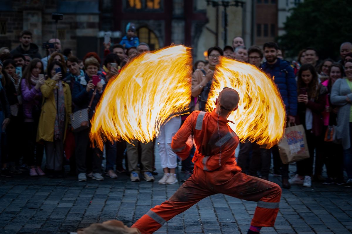 Get a closer look at the art of fire spinning and fire performance
