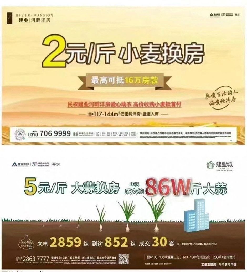 A Chinese real estate company is taking wheat and garlic as down payment for houses