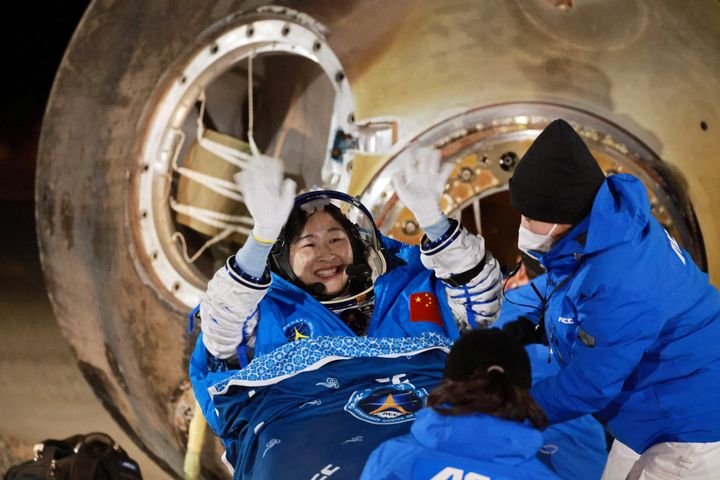 Three Chinese astronauts have completed their six-month long Shenzhou-14 mission