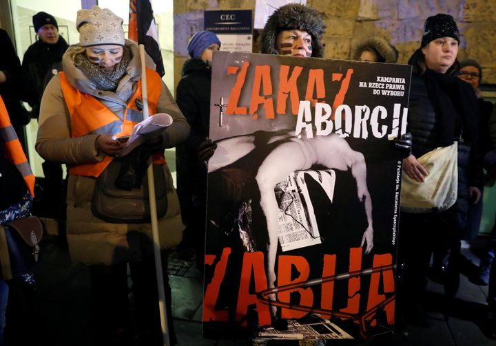 abortion laws protest in Warsaw, Poland