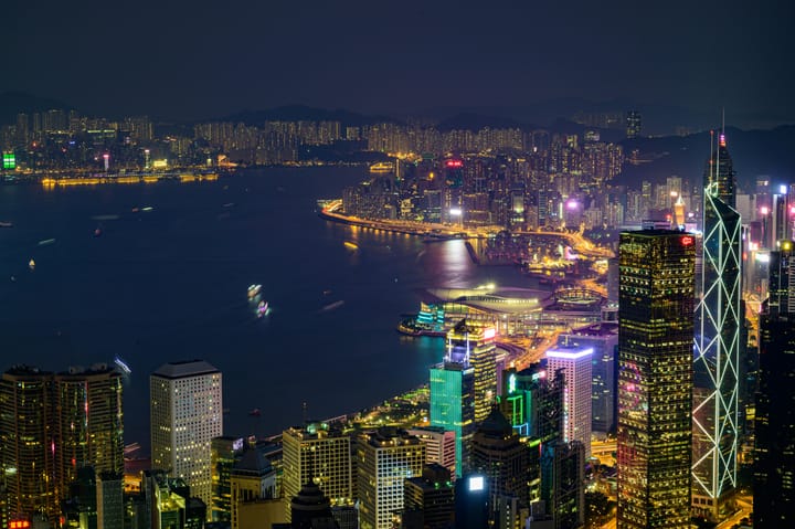 aerial shot of Hong Kong