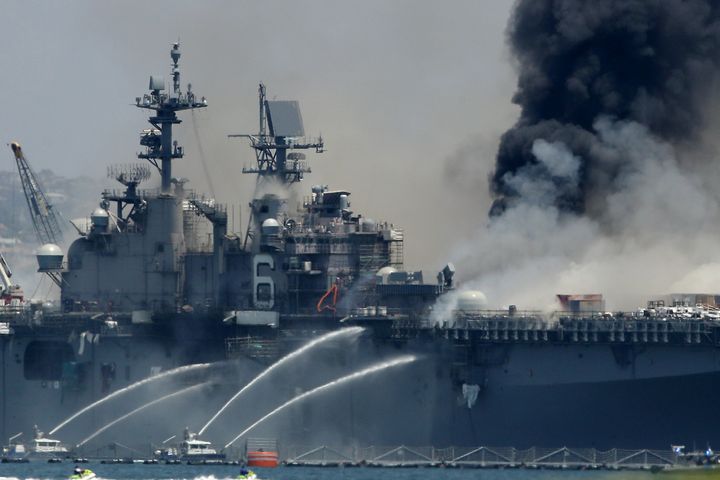 21 injured after fire breaks out on naval warship in San Diego