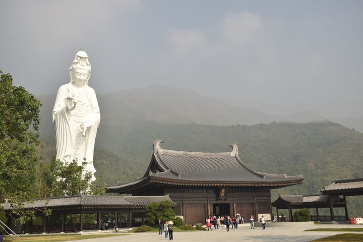 Story Guan Yin, Goddess of Mercy Statue Tsz Shan Monastery Hong Kong