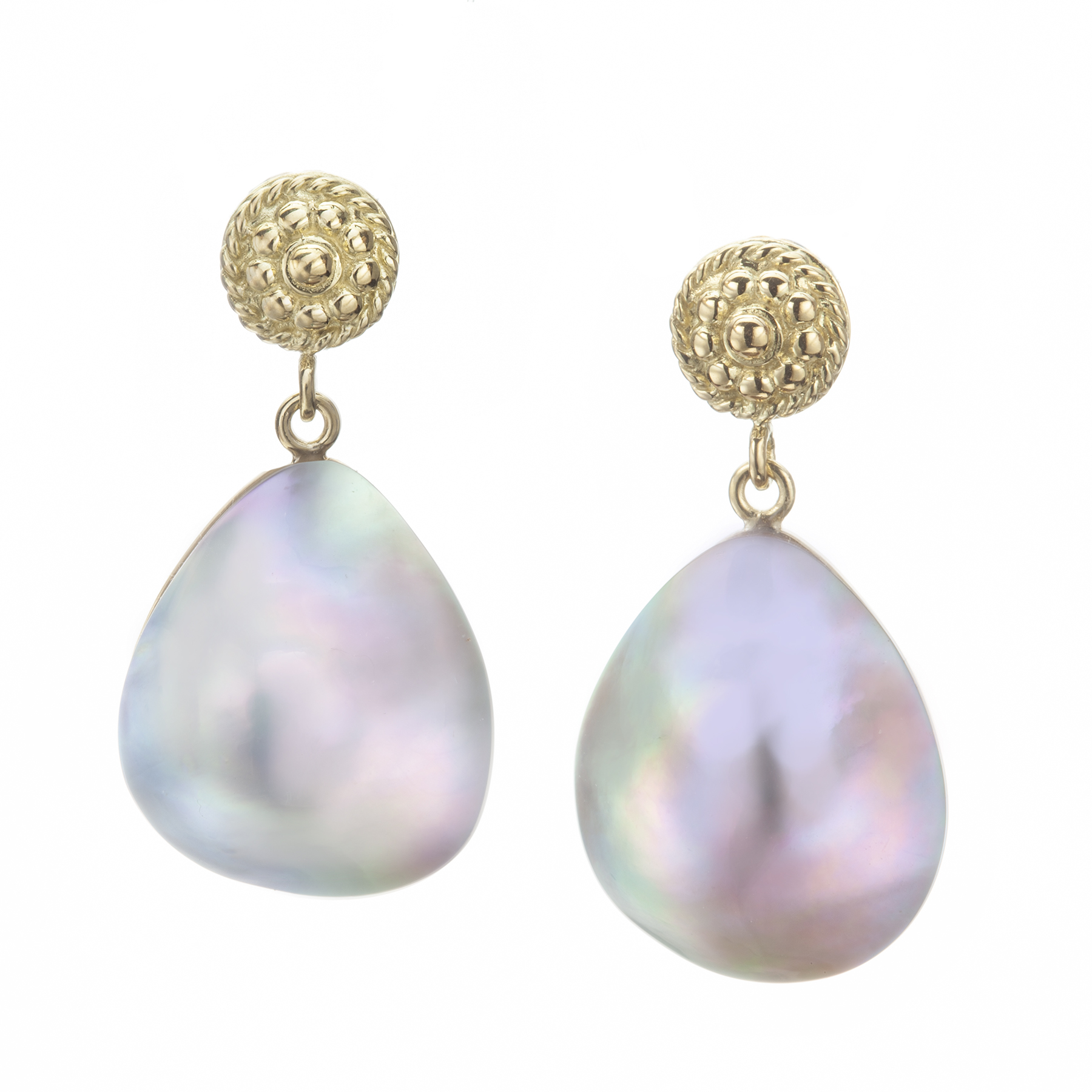 Sea of Cortez (Mexico) Baroque Pearl and 18K Yellow Gold Earrings, by Christina Malle